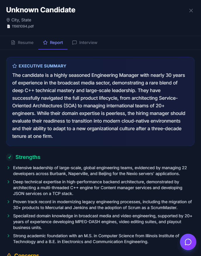 Executive Summaries — Auto-generate compelling executive summaries and match reports to include in you — Instalent.ai Staffing & Recruiting Agencies